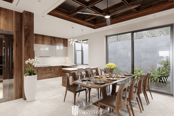 Nội thất Villa Song Lập Gleximco-Walnut Wood