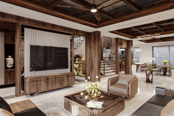 Nội thất Villa Song Lập Gleximco-Walnut Wood