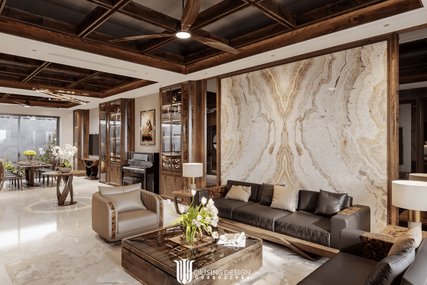 Nội thất Villa Song Lập Gleximco-Walnut Wood