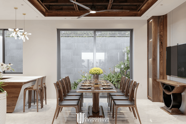 Nội thất Villa Song Lập Gleximco-Walnut Wood