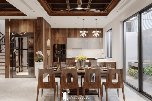 Nội thất Villa Song Lập Gleximco-Walnut Wood